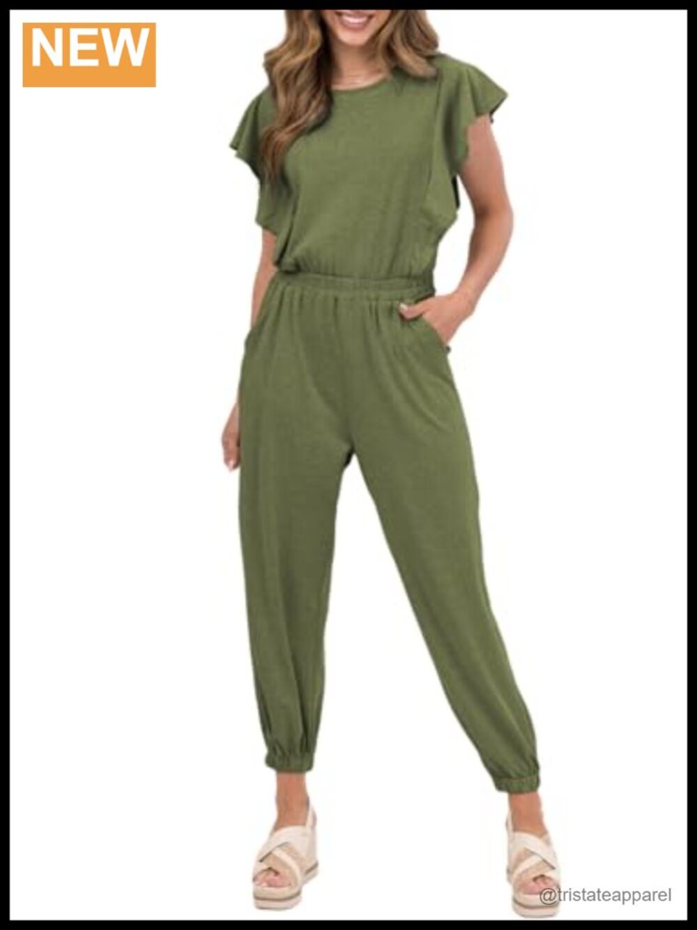 Womens Ruffled Short Sleeve Jumpsuit One Piece Romper with Pockets